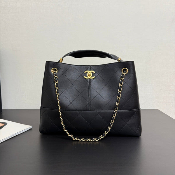 CC 25A Borsa piccola 36 cm in pelle di vitello nera