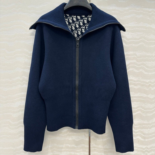 CD 25 Double-Sided Cardigan Navy Blue Cashmere