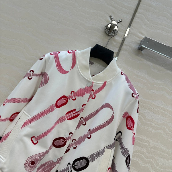 HM 25 Jacket White Mix Red Cotton 02663