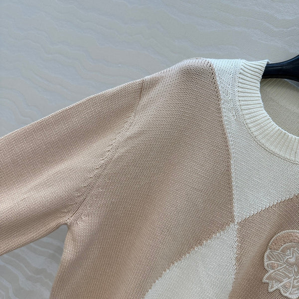 HM 25 Sweater Light Beige Mix White Cotton 02660