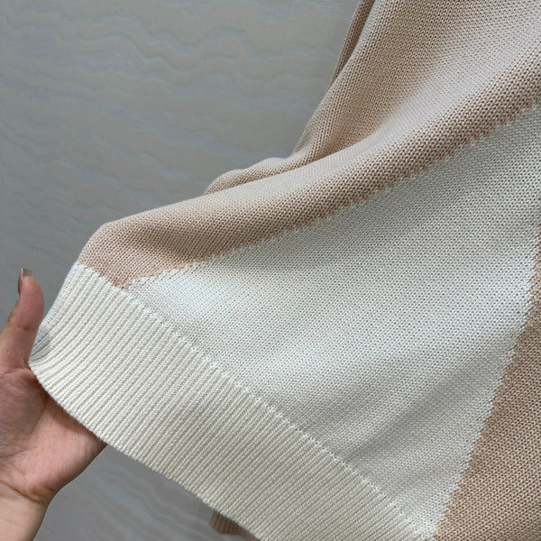 HM 25 Sweater Light Beige Mix White Cotton 02660