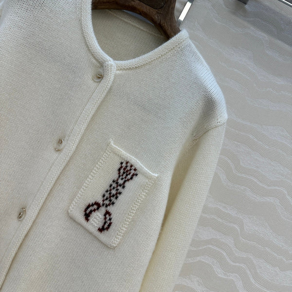 LP 25 Cardigan White Cashmere 291831