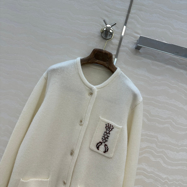 LP 25 Cardigan White Cashmere 291831