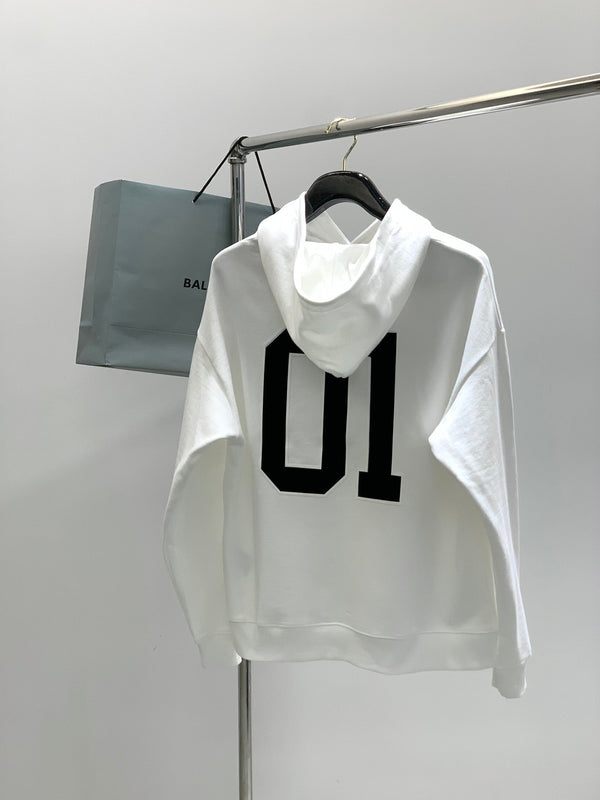 Balenciaga 25 Hoodie White Cotton 0052