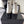 Stivali con fibbia CC e catena 100 mm in pelle di pecora bianca e nera GHW 432501