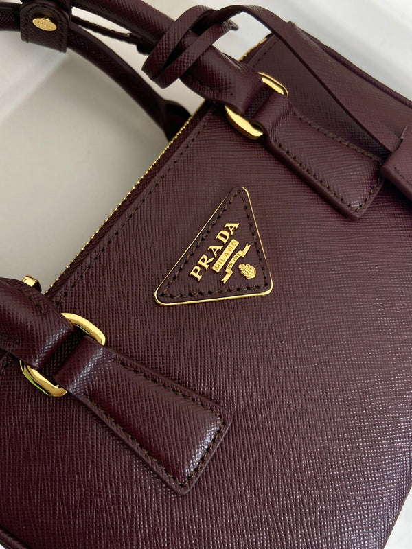 PRA Galleria handbag 21 burgundy leather 280837