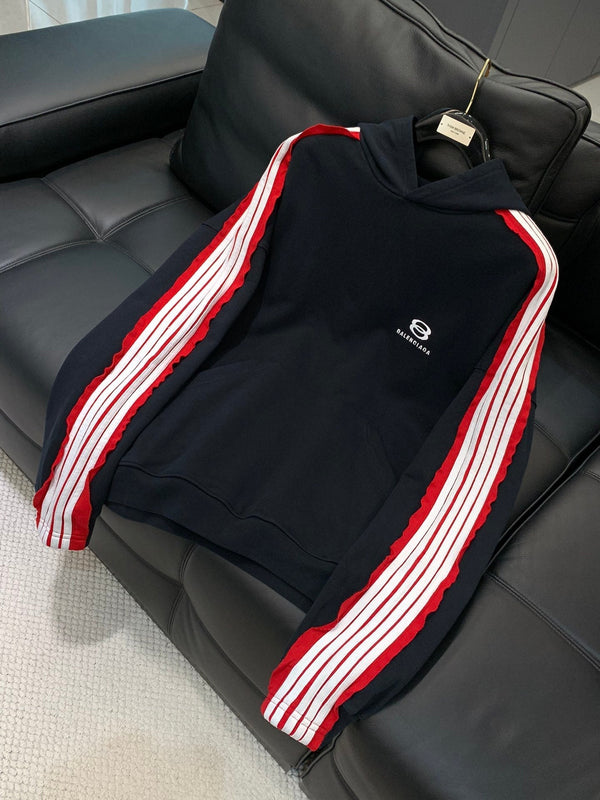 Balenciaga 25 Hoodie Navy Mix Red Cotton 0048