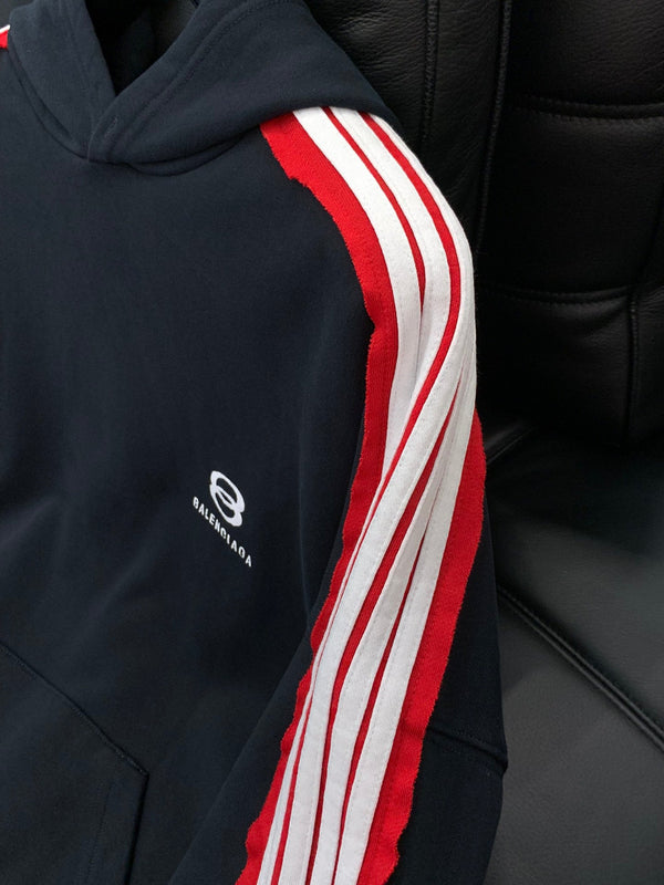 Balenciaga 25 Hoodie Navy Mix Red Cotton 0048