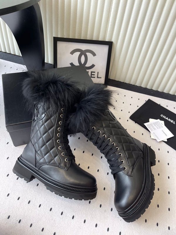 CC 25 Boot Black Cowhide Fur 514094