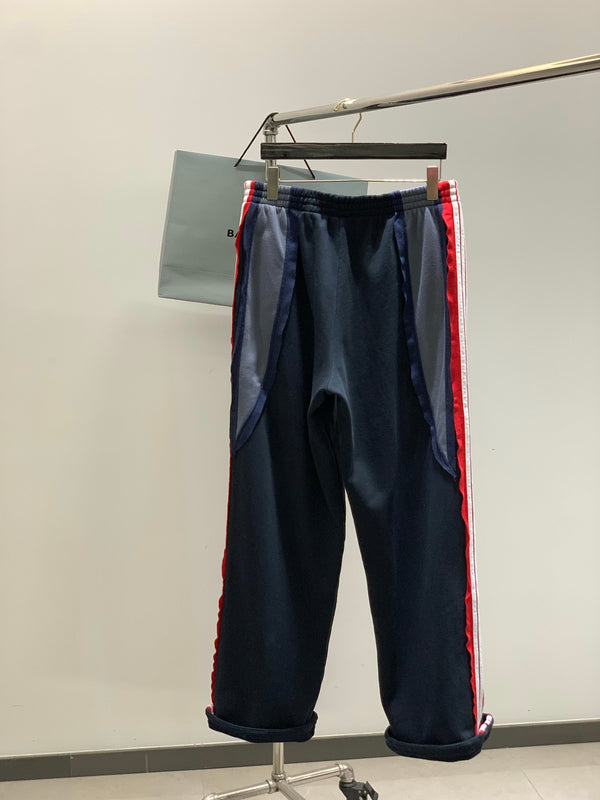 Balenciaga 25 trouser Navy Mix Red Cotton 0049