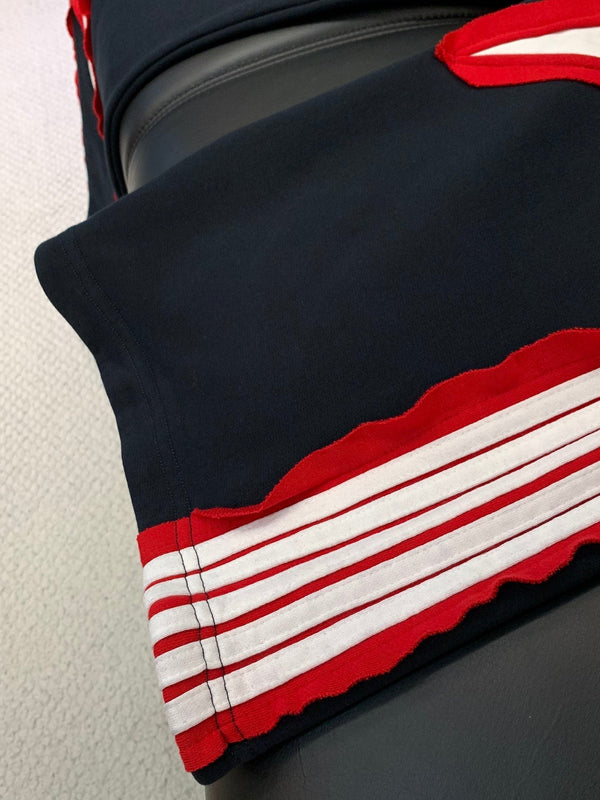 Balenciaga 25 trouser Navy Mix Red Cotton 0049