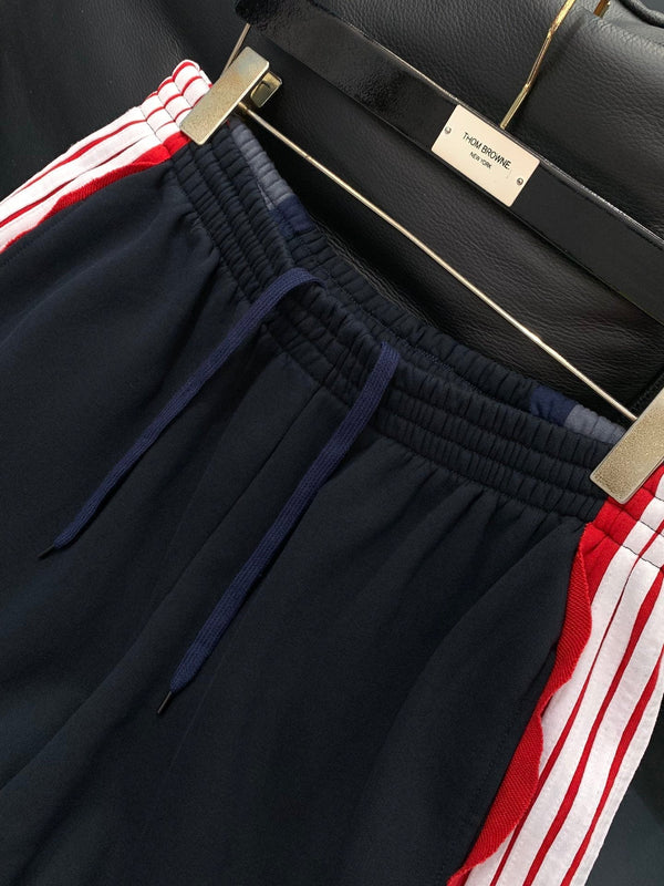 Balenciaga 25 trouser Navy Mix Red Cotton 0049