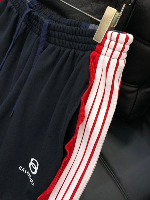 Balenciaga 25 trouser Navy Mix Red Cotton 0049