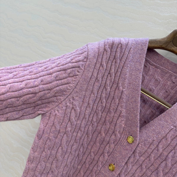 LP 25 V-neck Purple Wool 305054