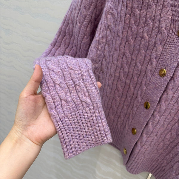 LP 25 V-neck Purple Wool 305054