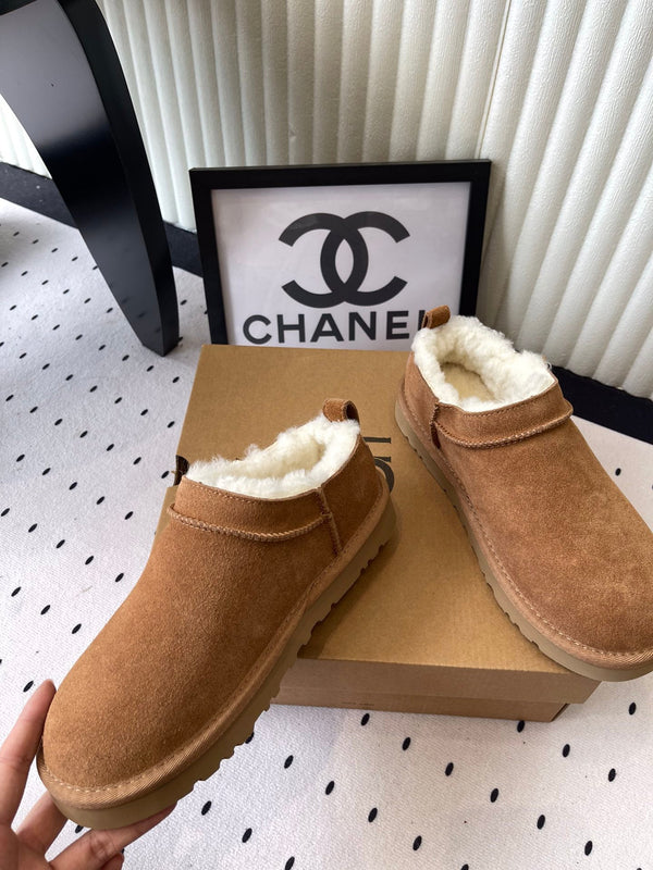 UGG Women Classic Micro Boots Tan Suede And Wool 514141