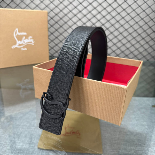 Ceinture réversible en cuir noir Mooncrest Christian Louboutin