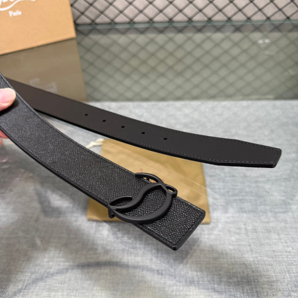 Ceinture réversible en cuir noir Mooncrest Christian Louboutin