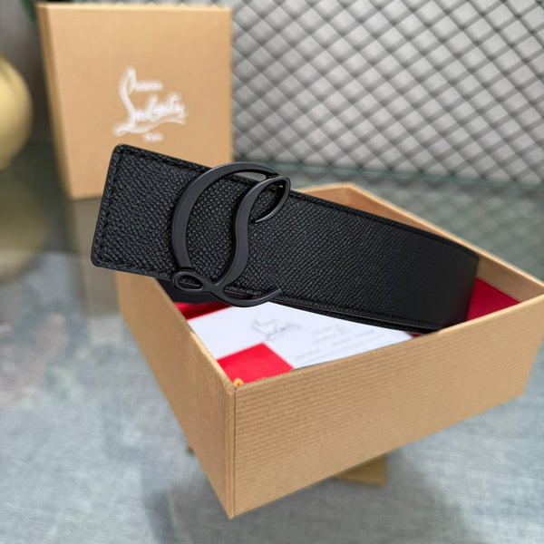 Ceinture réversible en cuir noir Mooncrest Christian Louboutin