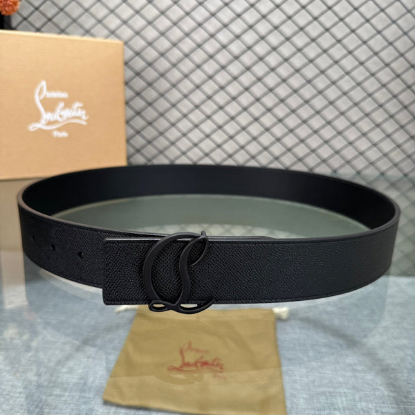 Ceinture réversible en cuir noir Mooncrest Christian Louboutin