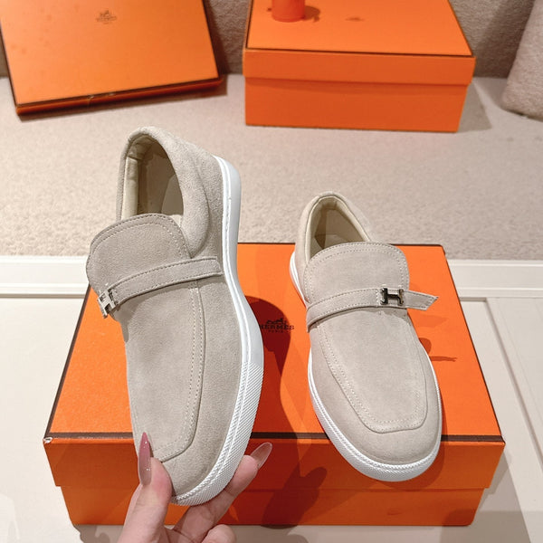 HM 25ss Mocassins Suède Beige Clair 577156