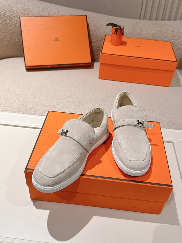 HM 25ss Mocassins Suède Beige Clair 577156