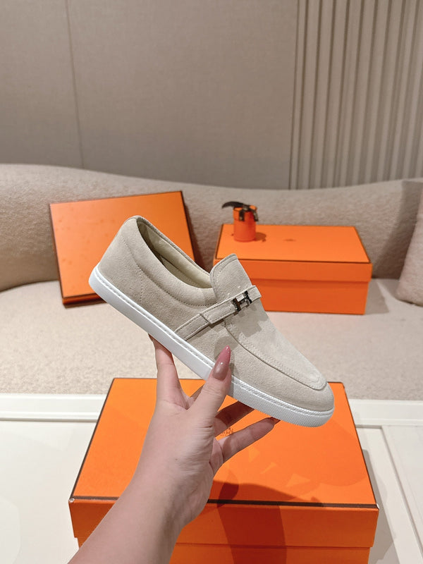 HM 25ss Mocassins Suède Beige Clair 577156