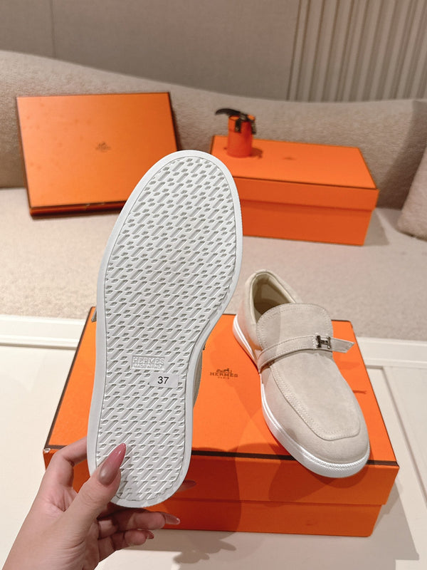 HM 25ss Mocassins Suède Beige Clair 577156