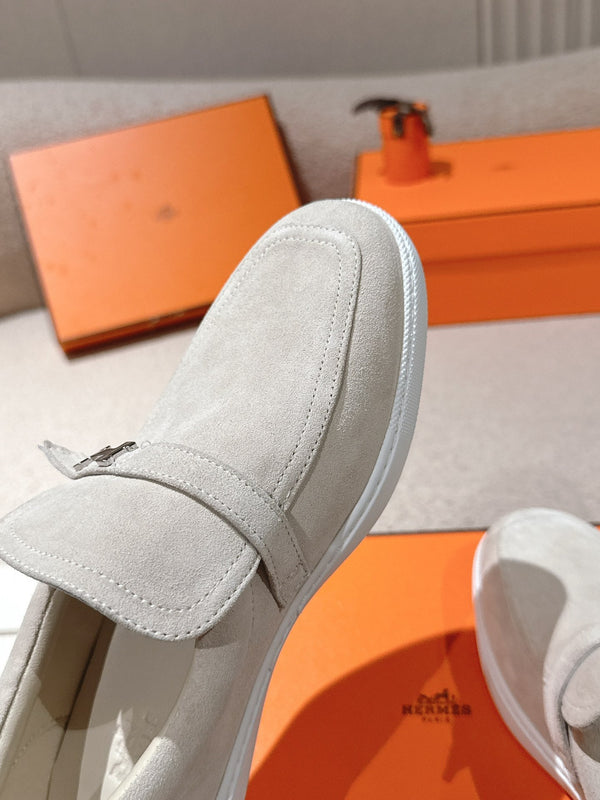 HM 25ss Mocassins Suède Beige Clair 577156