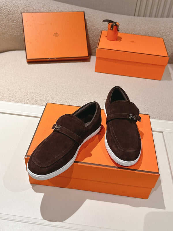 Mocassins HM 25ss Daim marron foncé 577159