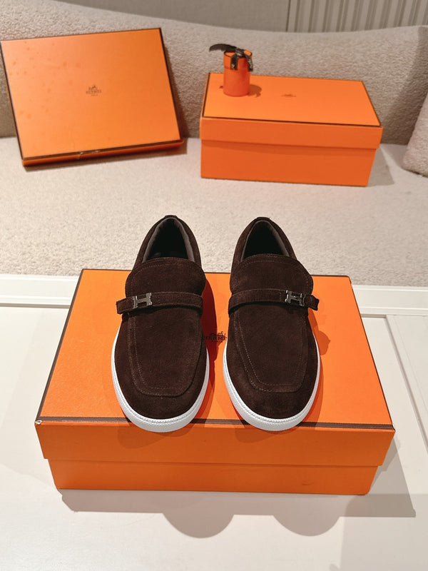 Mocassins HM 25ss Daim marron foncé 577159
