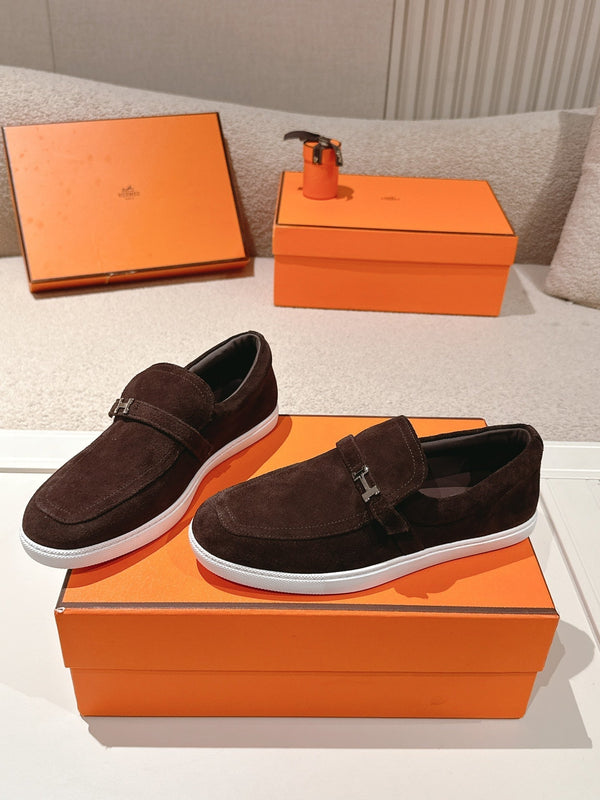 Mocassins HM 25ss Daim marron foncé 577159