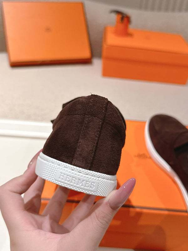 Mocassins HM 25ss Daim marron foncé 577159