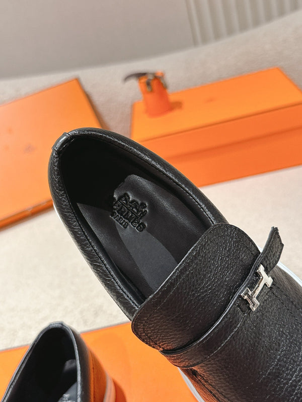 HM 25ss Mocassins Peau de Mouton Noire 577164