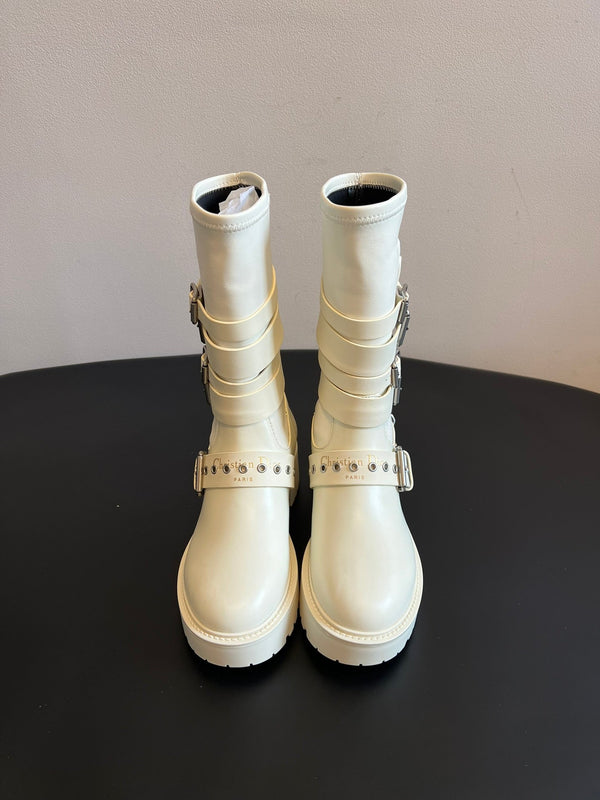 Dior 2025 Short Boot White Cowhide 501246