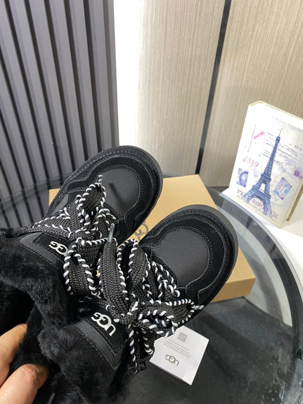 UGG Astromel Platform Sneakers Black Suede Frabic 512861