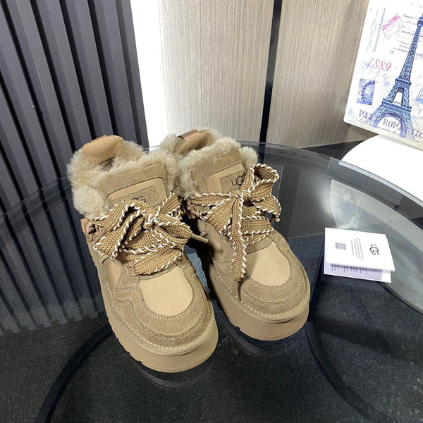 UGG Astromel Platform Sneakers Khaki Suede Frabic 512862