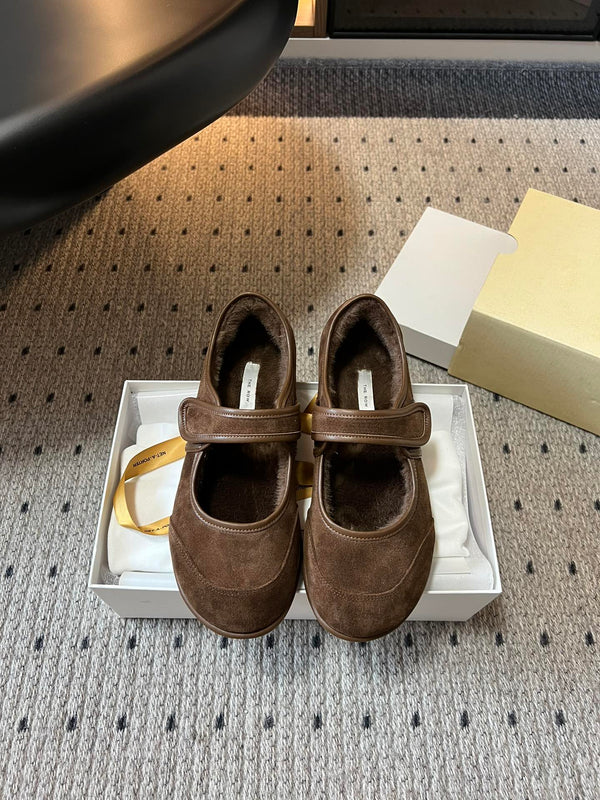 The Row 2025 Ballerine Daim Laine Marron 561591