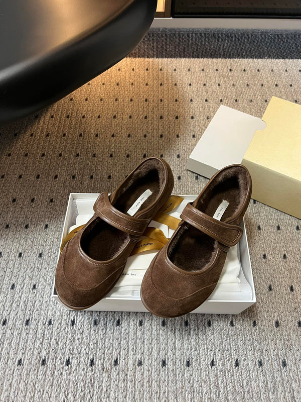 The Row 2025 Ballerine Daim Laine Marron 561591