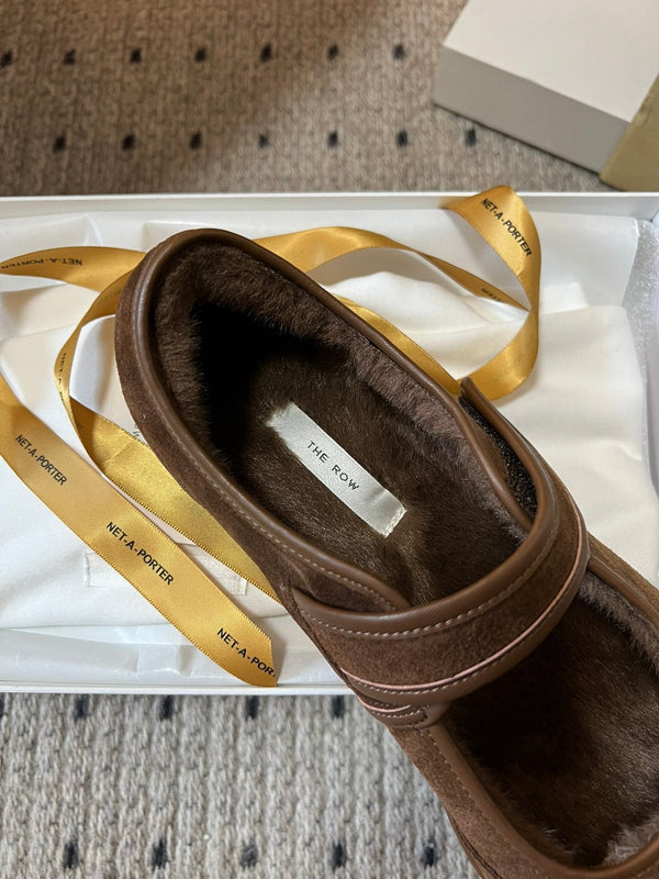 The Row 2025 Ballerine Daim Laine Marron 561591