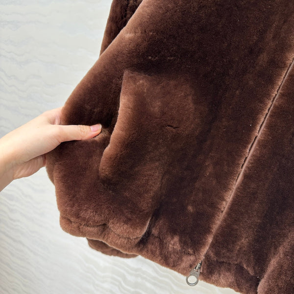 LP 25 Bomber Jacket Rich Brown Shearling Leather 314256