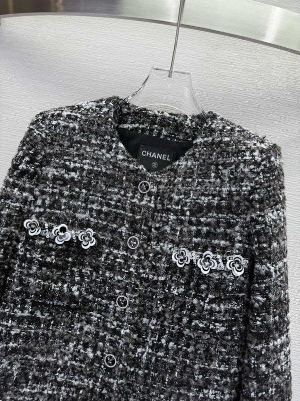 Veste Chanel 25 Laine Noire Blanche 313875