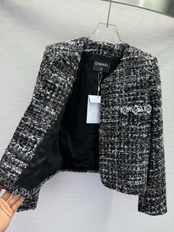 Veste Chanel 25 Laine Noire Blanche 313875