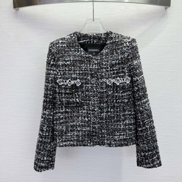 Veste Chanel 25 Laine Noire Blanche 313875