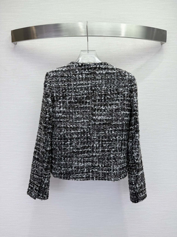 Veste Chanel 25 Laine Noire Blanche 313875