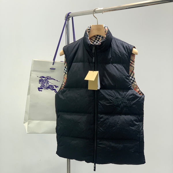 Burberry 25 Down Vest Black Mix Colors Polyester Cotton
