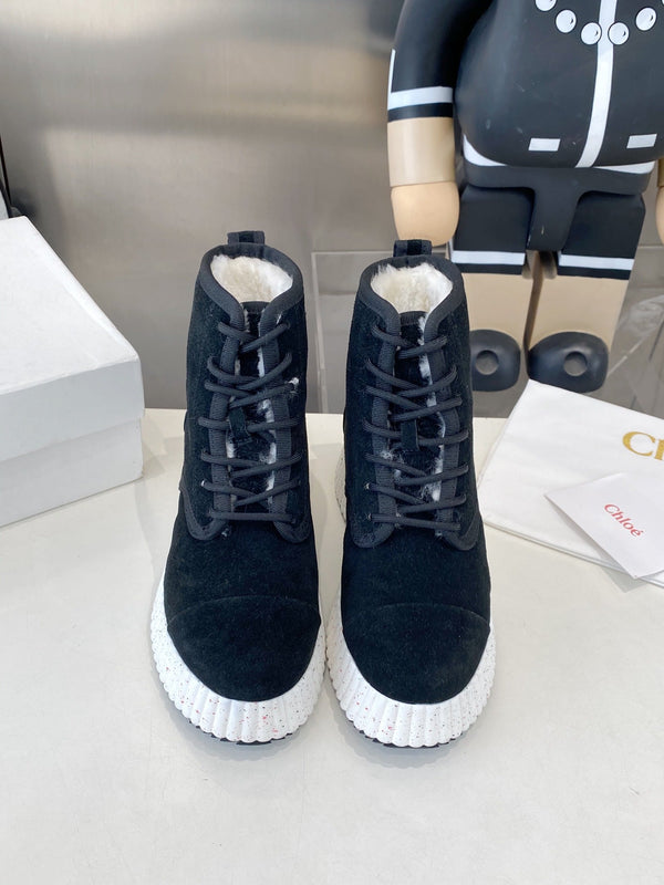 Chloe snow boots navy blue suede 531624