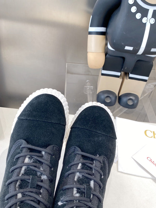 Chloe snow boots navy blue suede 531624