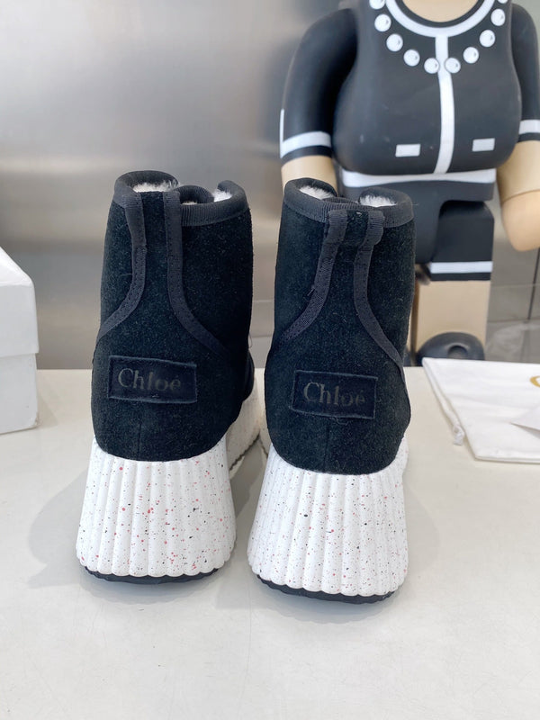 Chloe snow boots navy blue suede 531624