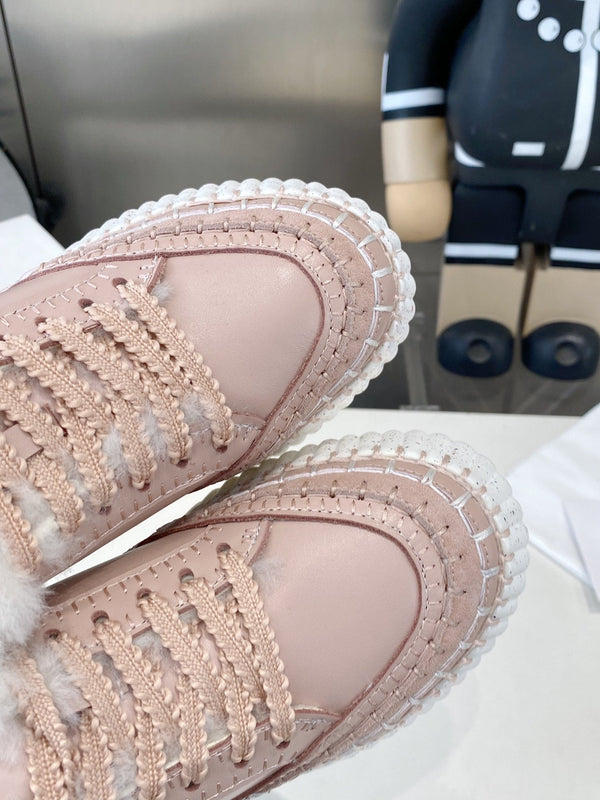 Chloe Nama Sneaker Pink Cowhide Wool 531605